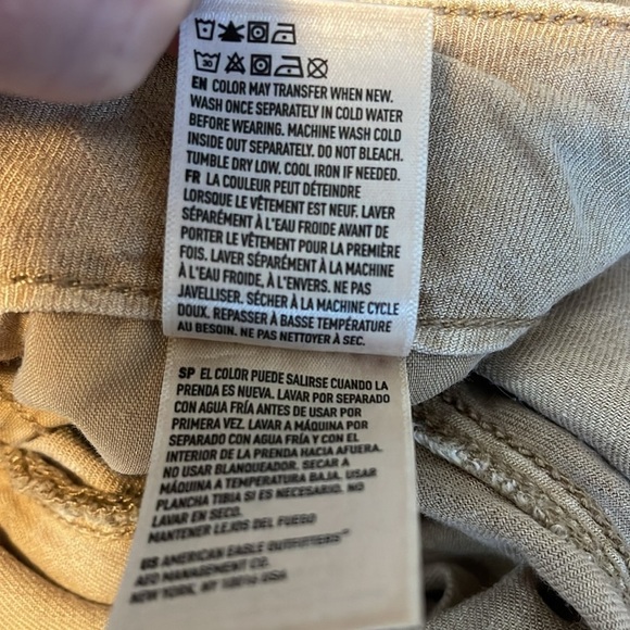 American Eagle Linen Blend Cargo Jogger Pants Khaki Tan Loose Fit Utility Size 6 - Picture 10 of 12